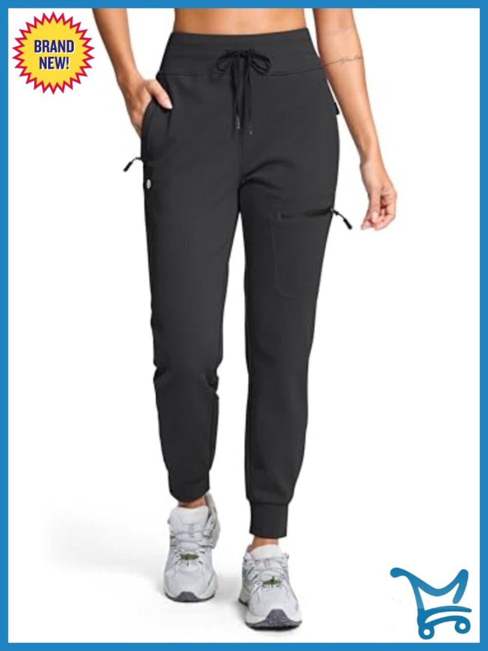 G Gradual Women's Fleece Lined Joggers Hiking Pants 4 Zipper Pockets
